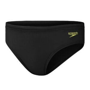 Speedo תחתונים לבנים עם לוגו בגודל 6.5 ס"מ - שחור/צהוב