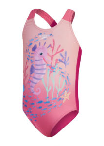 Speedo Girls Digital Printed Swimsuit -  Pink / Coral
