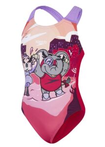 Speedo Learn To Swim Printed Crossback Swimsuit - Pink / Orange