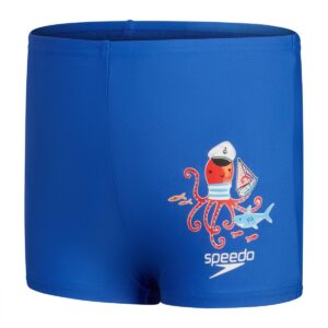 Speedo מכנסי אקווה קצרים לבנים - קובלט / לבן