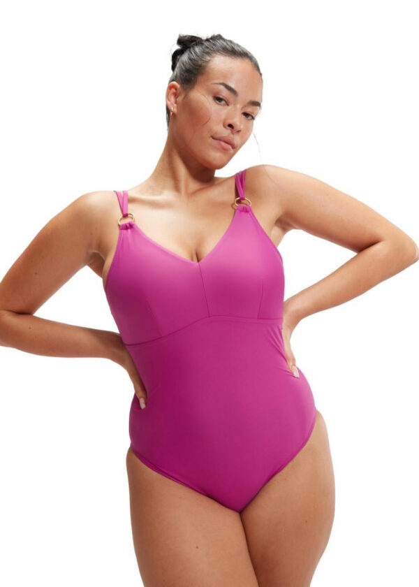 Speedo Shaping Strappy Swimsuit - Wineberry