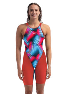 Speedo Fastskin LZR Pure Valor 2.0 Closedback Kneeskin - Flame Red / Picton Blue