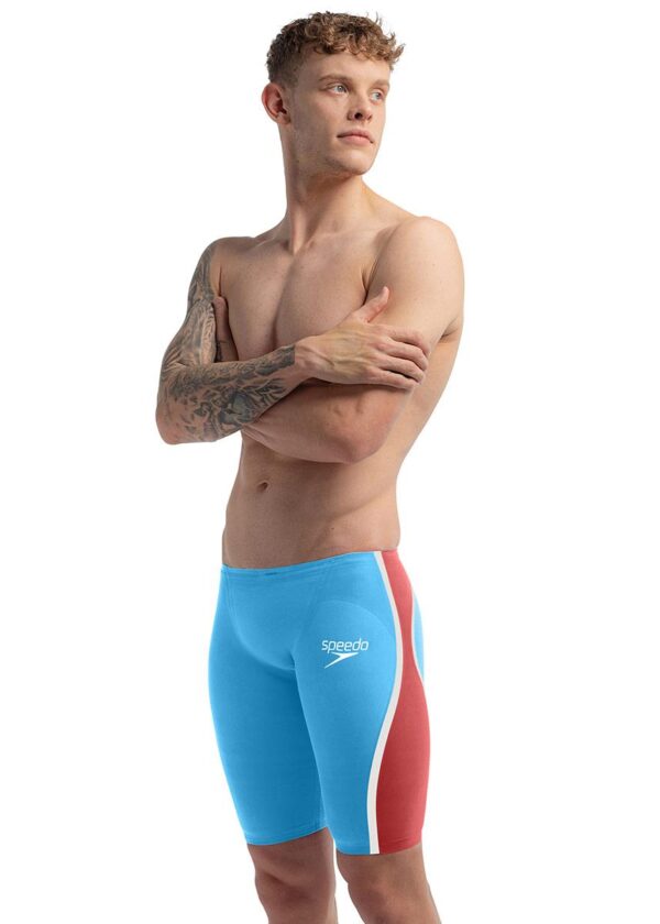 Speedo Fastskin LZR טהור Intent 2.0 Jammer - כחול פיקטון / אדום להבה-0