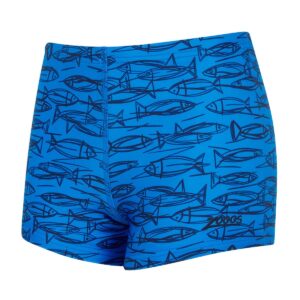 Zoggs מכנסי שחייה קצרים Fish Hip Racer לבנים