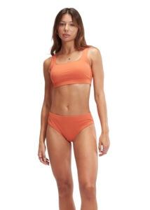 Speedo Womens Textured Deep U-Back Swim Bikini - Fall / Terracotta