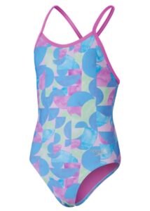 Speedo Girls Allover Digital Vback Swimsuit - Kiki Pink/Picton Blue/Matcha