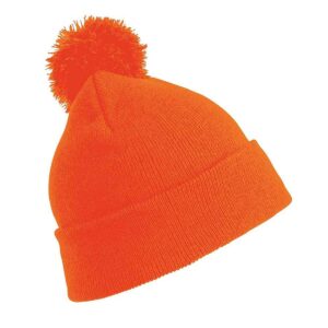 Core Kids Pom Pom Beanie - Fluorescent Orange