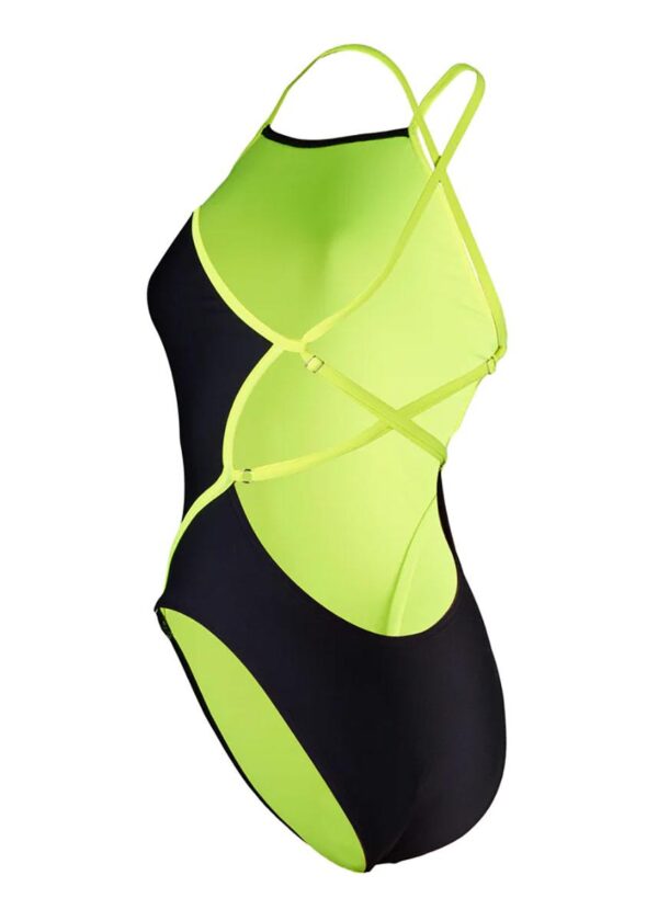 Aquasphere Womens Essential Diamond Back Adjustable Swimsuit – Black / Yellow