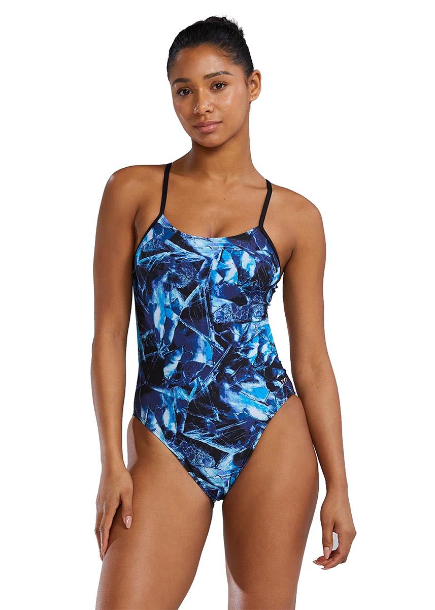 TYR Durafast Elite Reflecta カットアウトフィット水着 - ブルー