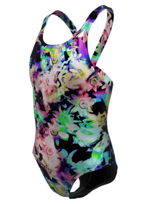 Nike Girls Hydrastrong Multi Print Fastback Swimsuit - Rainbow