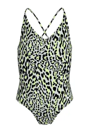 Nike Girls Wild Lace Up One Piece Swimsuits - Barely Volt
