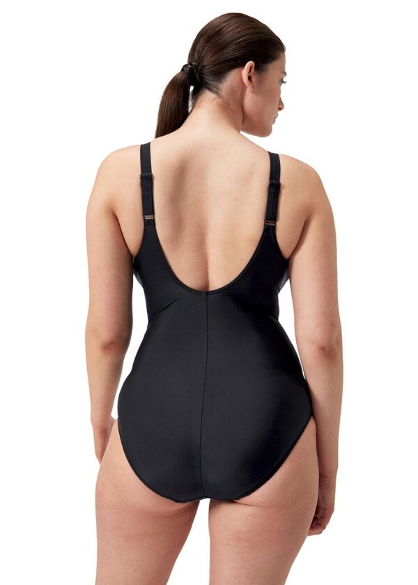 Speedo シェイピングクロスノットワンピース水着 - ブラック