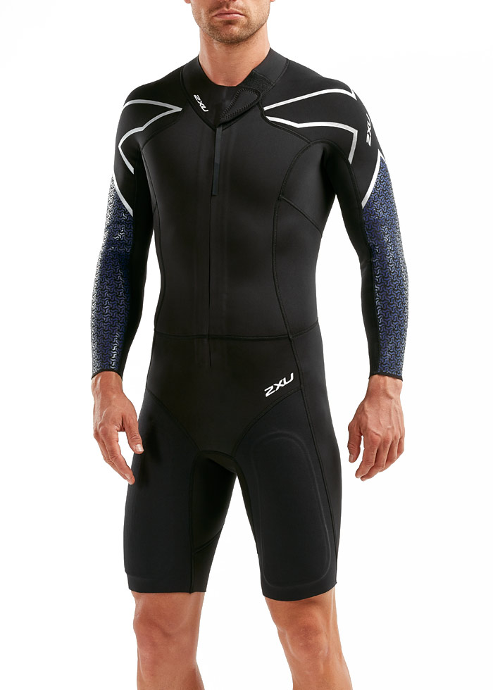 2XU メンズ プロスイムラン SR1 ウェットスーツ - ブラック/ブルー