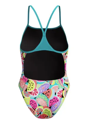 Speedo महिलाओं का प्रिंटेड टर्नबैक स्विमसूट – हरा