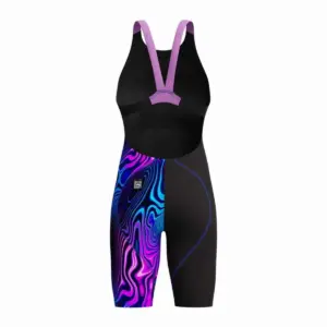 Speedo בנות Fastskin LZR Ignite עור קני – שחור/ורוד