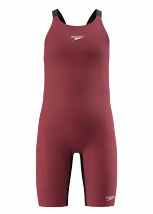 Speedo בנות Fastskin זוטר Endurance+ מקס גב פתוח - עור כף הרגל - אדום/שחור