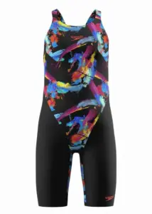 Speedo Girls Fastskin Junior Endurance+ Max Openback Kneeskin - Black/Multi