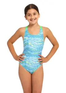 Zoggs Girls Fishdom Flyback Swimsuit