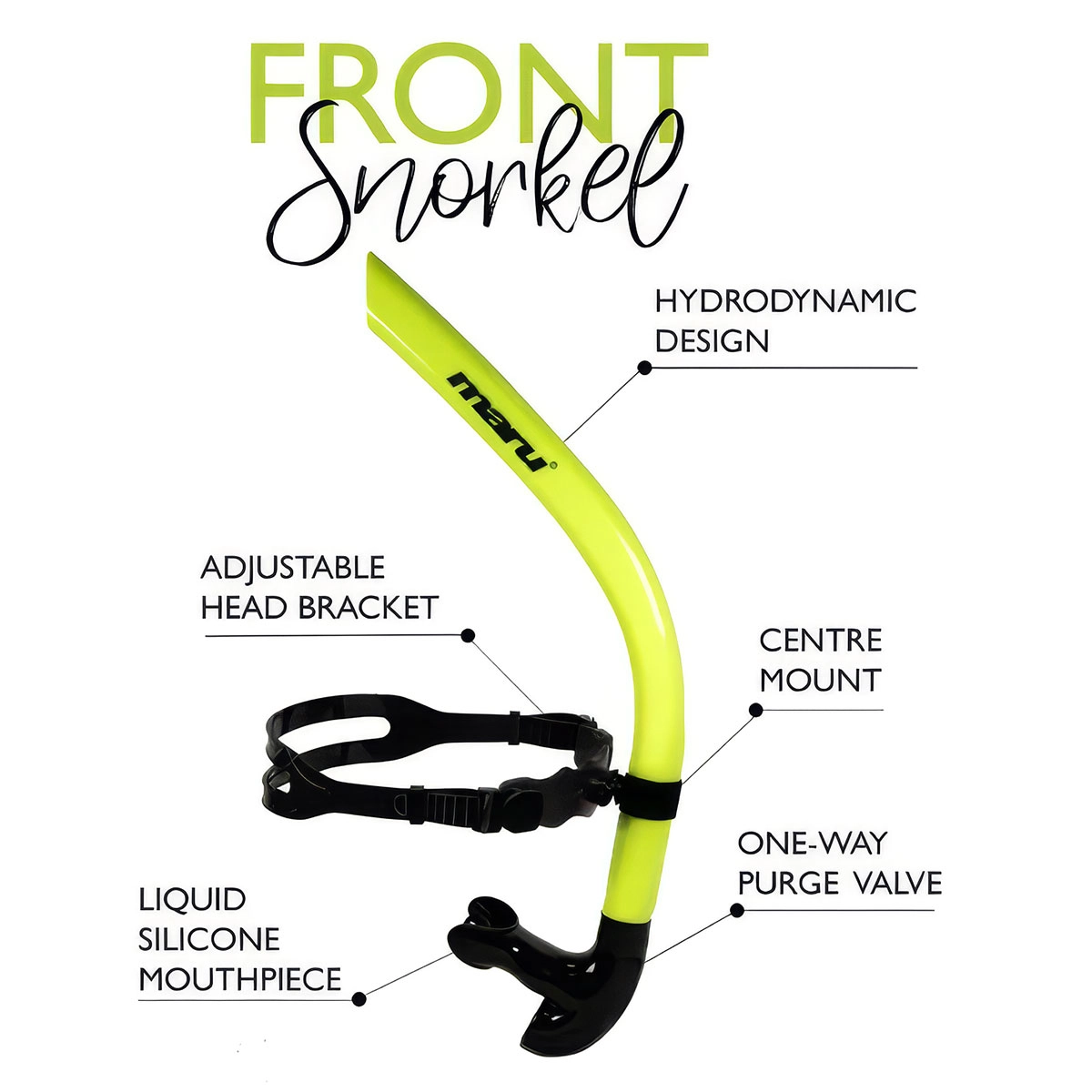 Maru Front Snorkel - Green/Black - Image 3