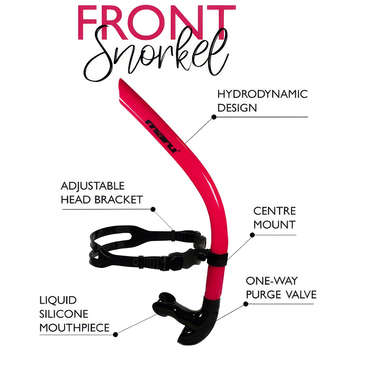Maru Front Snorkel - Pink/Black - Image 3