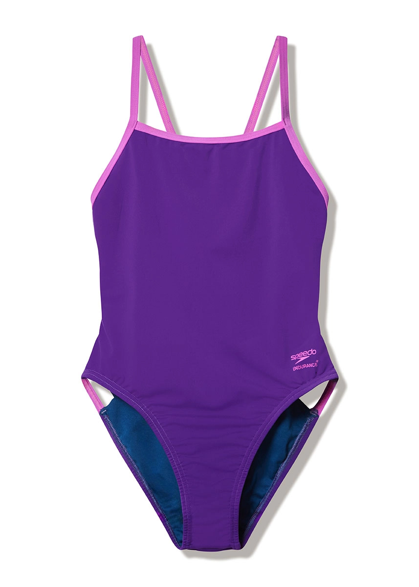 Speedo Women's Solid Tri Back Swimsuit - Purple - Image 3