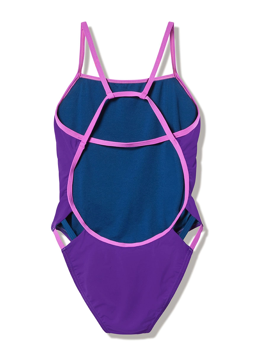 Speedo Women's Solid Tri Back Swimsuit - Purple - Image 2