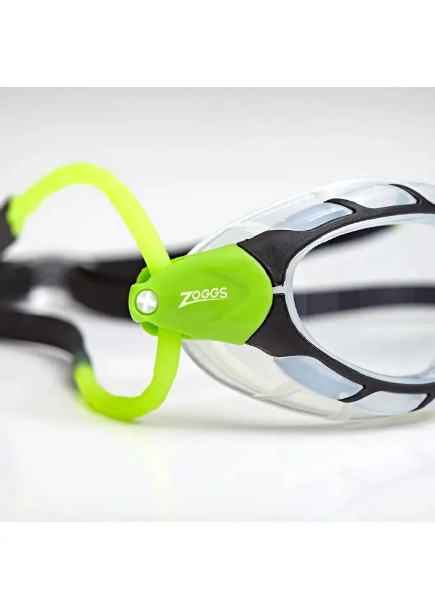 Zoggs Small Predator Goggles - Black / Green / Clear - Image 4