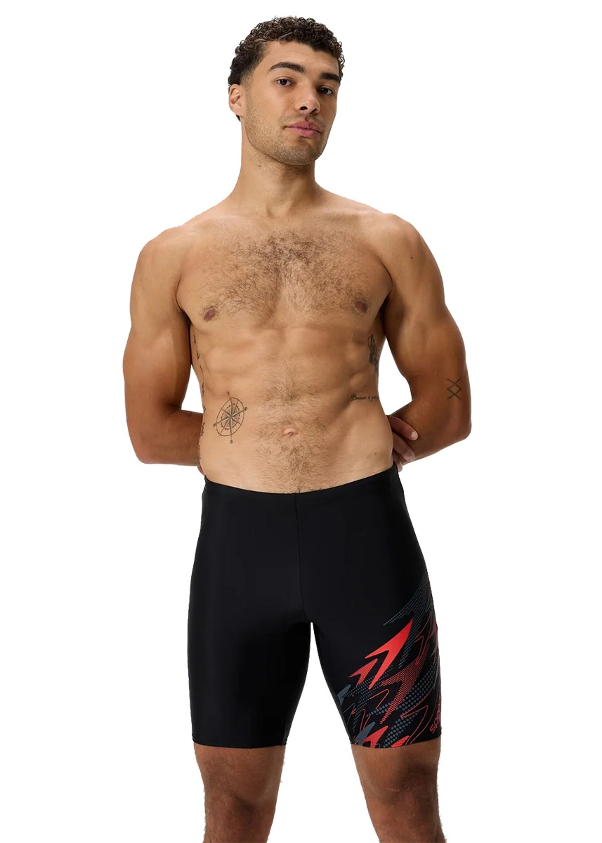 Speedo Medley Logo Jammer - Black / Red - Image 5