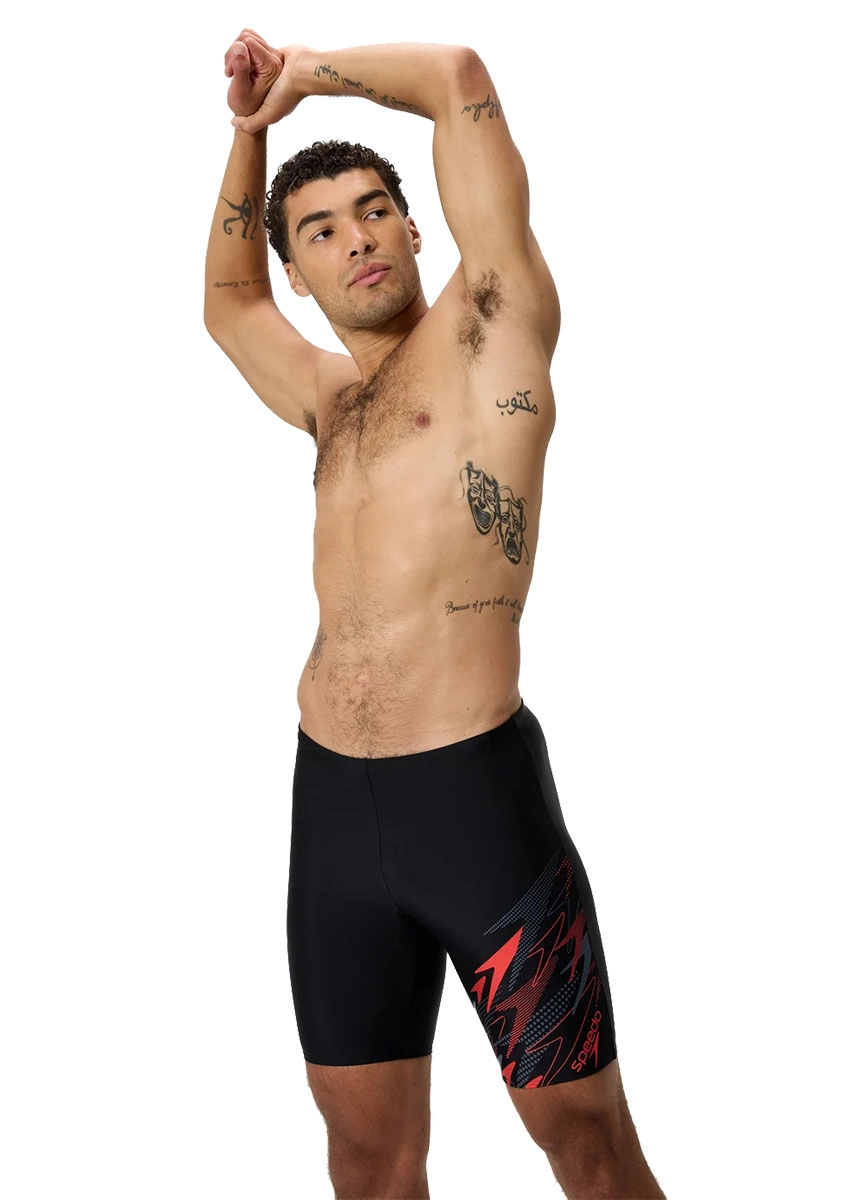 Speedo Medley Logo Jammer - Black / Red - Image 4