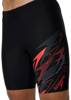 Speedo Medley Logo Jammer - Black / Red