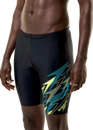 Speedo Medley Logo Jammer - Black / Green