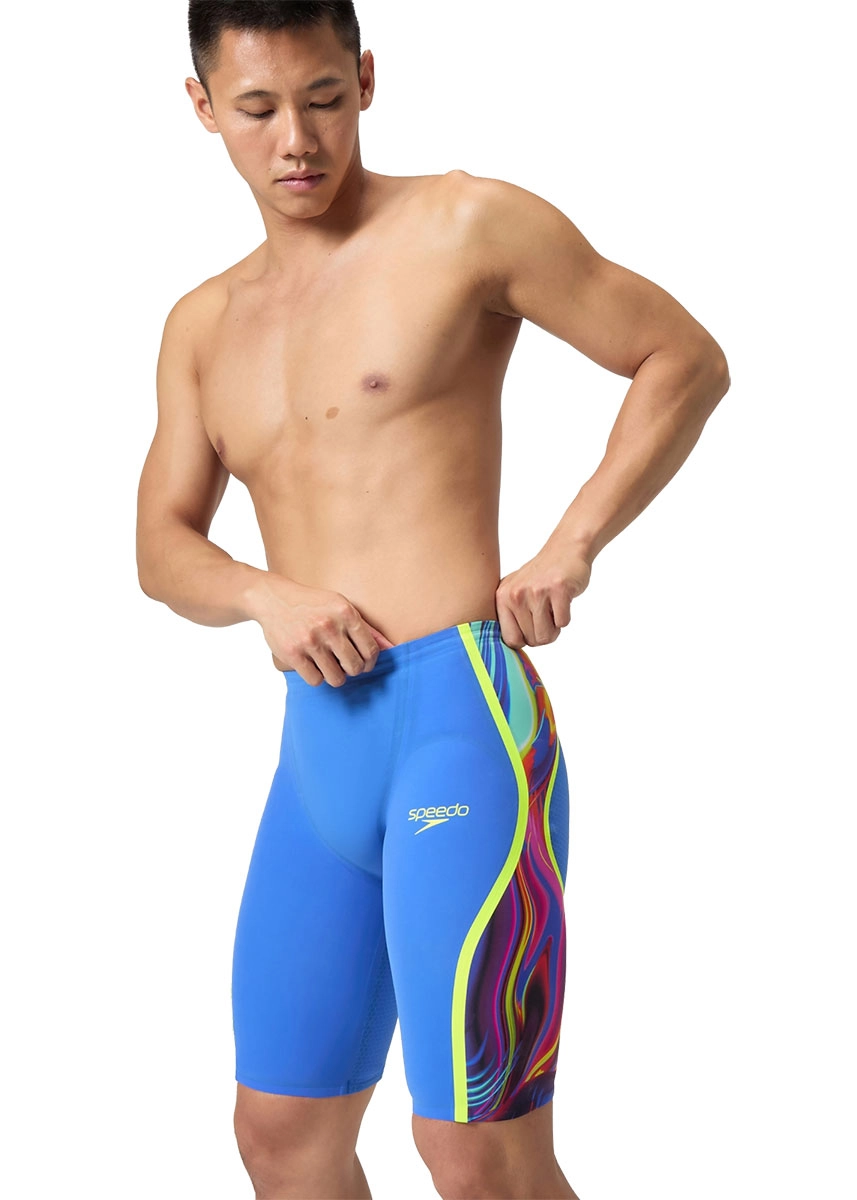Speedo Fastskin LZR Pure Intent 2.0 High Waisted Jammer - Molten Blur/Cobalt Pop - Image 2