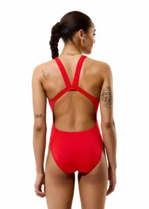 Speedo Women’s Endurance+ Max Leaderback Swimsuit – Red