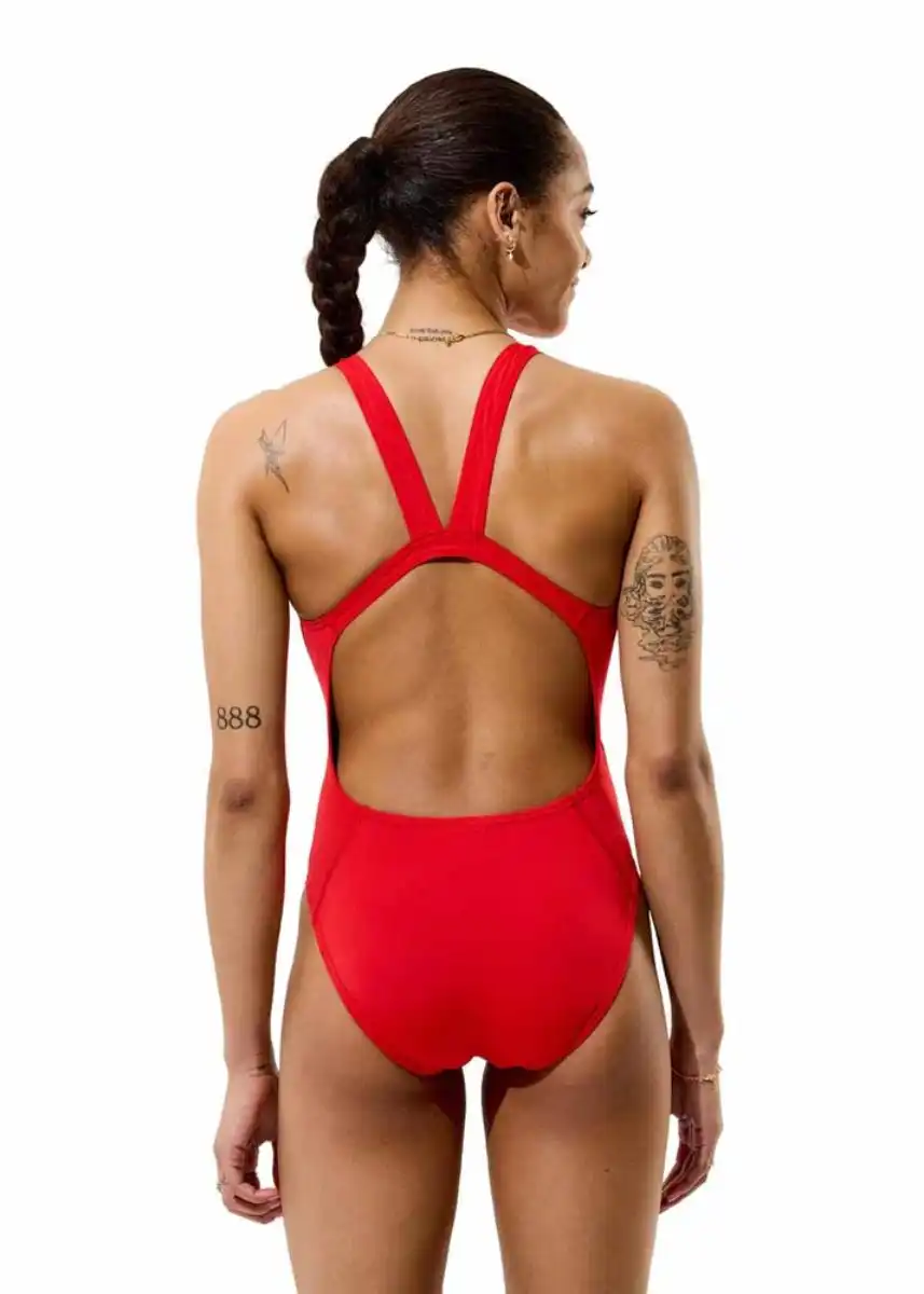 Speedo Women's Endurance+ Max Leaderback Swimsuit - Red