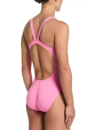 Nike Women’s Performance Hydrastrong Solid Fastback Swimsuit – Pink Glow