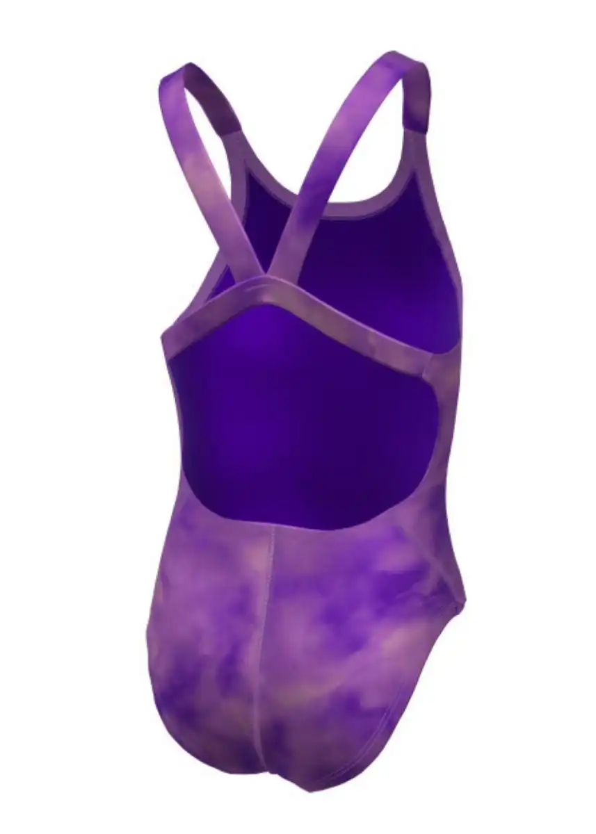 Nike Girl's Hydrastrong Multi Print Factback Swimsuit - Light Magenta