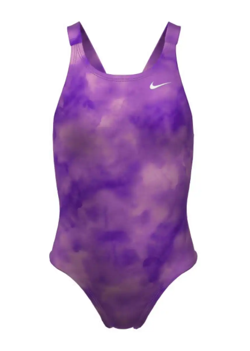 Nike Girl's Hydrastrong Multi Print Factback Swimsuit - Light Magenta