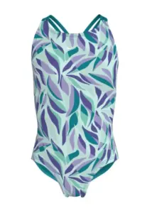 Nike Girl's Bay Leaves Spiderback Swimsuit - Energy