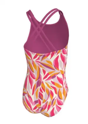 Nike Girl’s Bay Leaves Spiderback Swimsuit – Desert Pink