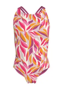 Nike Girl's Bay Leaves Spiderback Swimsuit - Desert Pink