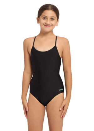 Zoggs Junior Girls Freedom Period Sprintback Swimsuit – Black