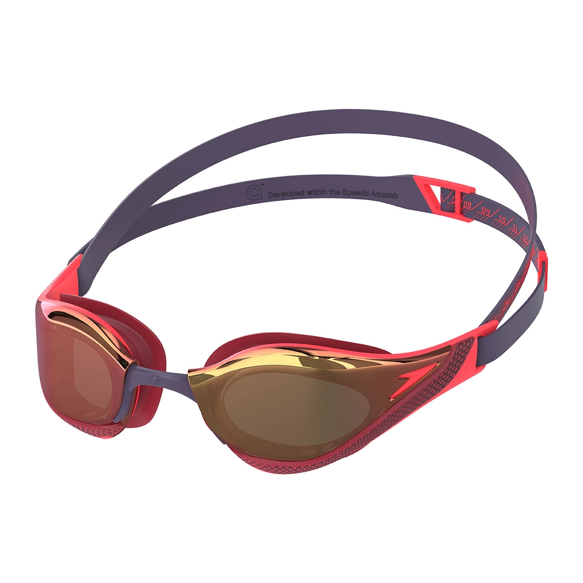 Speedo Fastskin Pure Focus Mirrored Goggles - Black / Red