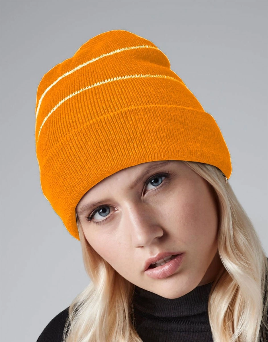 Beechfield Enhanced-Viz Beanie - Fluorescent Orange - Image 2