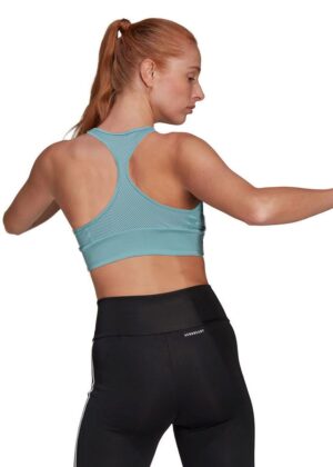 Adidas Women’s Aeroready Designed 2 Move Logo Padded Sports Bra Top – Mint