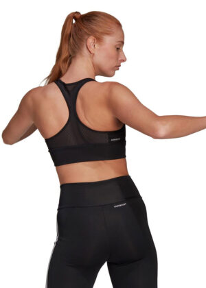 Adidas Women’s Aeroready Designed 2 Move Logo Padded Sports Bra Top – Black