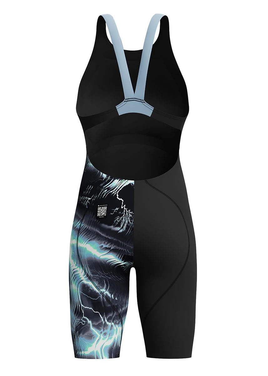 Speedo Fastskin Junior LZR Ignite Kneeskin - Electro Static / Black - Image 2