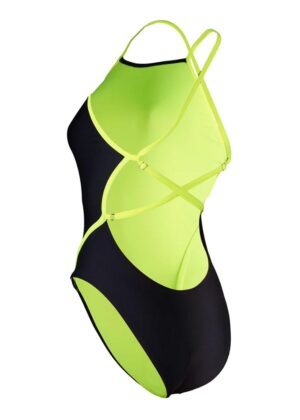 Aquasphere Womens Essential Diamond Back Adjustable Swimsuit – Black / Yellow